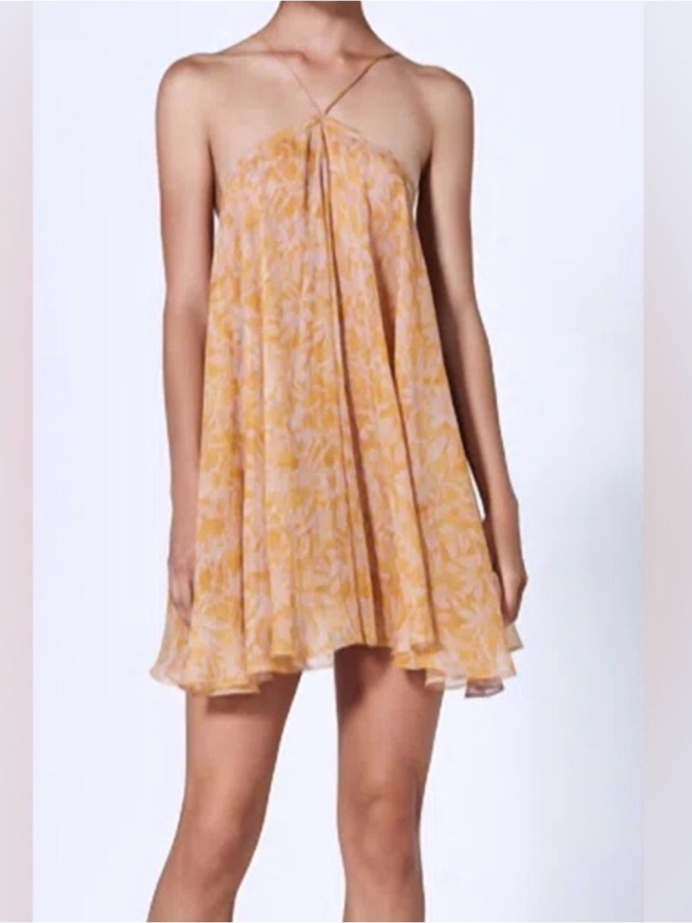Alexis Amina Mini Halter Dress In Amber Lily